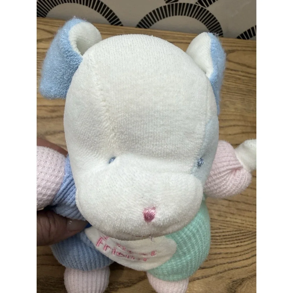 VTG Carters My Best Friend Puppy Dog Colorblock Waffle Terry Baby Plush Toy